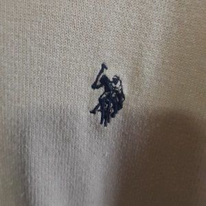 Men's XL Beige U.S. Polo Assn V Neck Long Sleeve Sweater